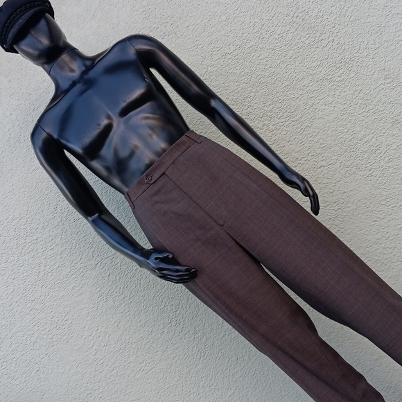 BROOKS BROTHER'S MEN'S WINDOW PANE PURE ITALIAN WOOL PLEATED TROUSERS (ITALY) - Picture 9 of 17